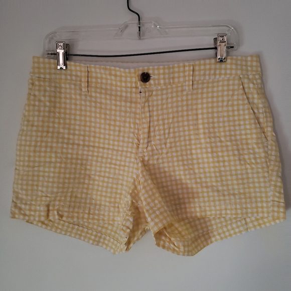 Yellow Checkered Women's Shorts - Picture 1 of 4